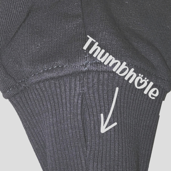 Crossover Hoodie by Lilly & Lottie, Gray, Extra Small with Thumbholes - Like New - Picture 7 of 9